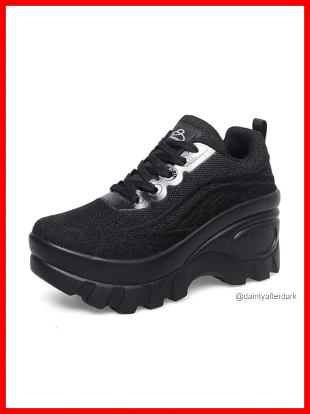 Women's Knit Chunky Platform Lace Up Fashion Sneakers Orthopedic Comfort